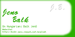 jeno balk business card